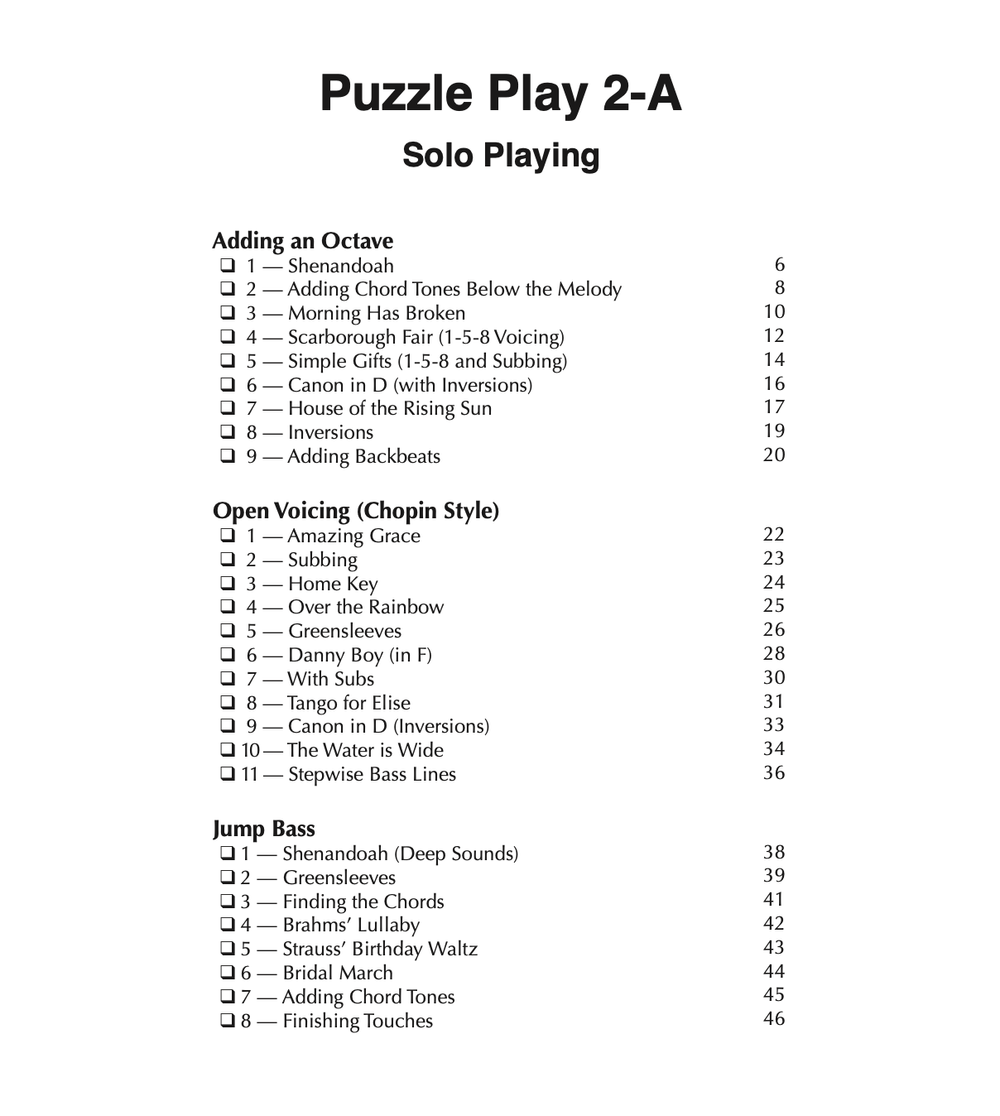 Forrest Kinney - Piano PDF w/Studio License - Puzzle Play 2A